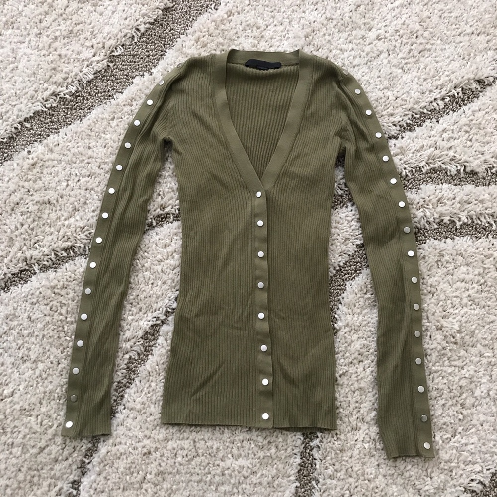 Final.Alexander Wang Snap Button Fitted Cardigan - image 1